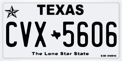 TX license plate CVX5606