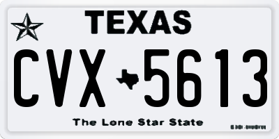 TX license plate CVX5613