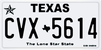 TX license plate CVX5614