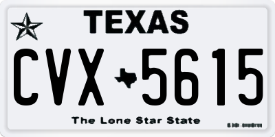 TX license plate CVX5615