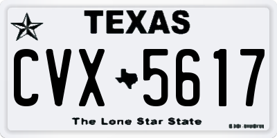 TX license plate CVX5617