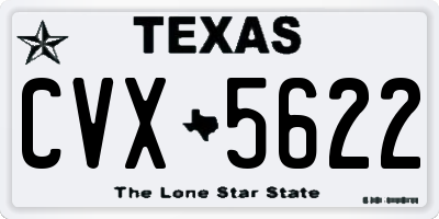 TX license plate CVX5622
