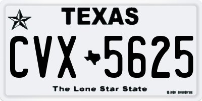 TX license plate CVX5625
