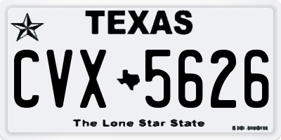 TX license plate CVX5626
