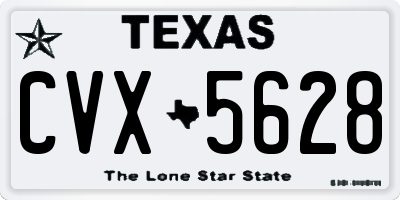 TX license plate CVX5628