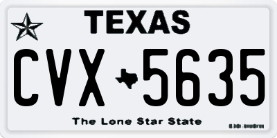 TX license plate CVX5635
