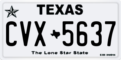 TX license plate CVX5637
