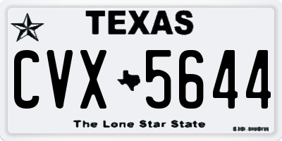TX license plate CVX5644