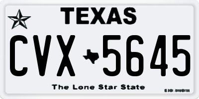 TX license plate CVX5645