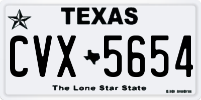 TX license plate CVX5654