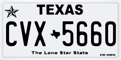 TX license plate CVX5660