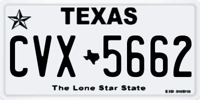 TX license plate CVX5662