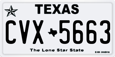 TX license plate CVX5663
