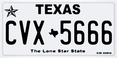 TX license plate CVX5666