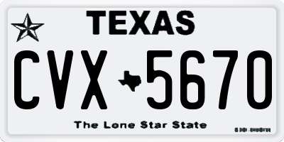 TX license plate CVX5670