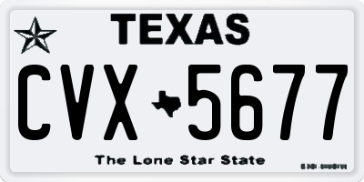 TX license plate CVX5677