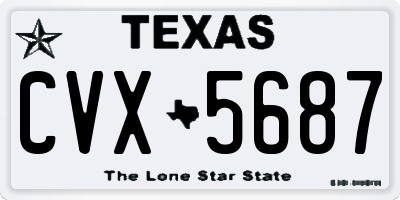 TX license plate CVX5687