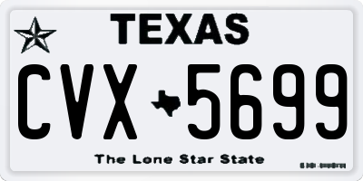 TX license plate CVX5699