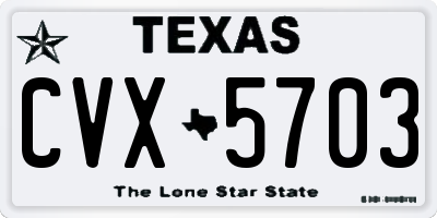 TX license plate CVX5703