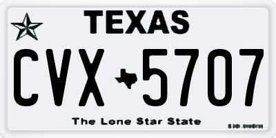 TX license plate CVX5707