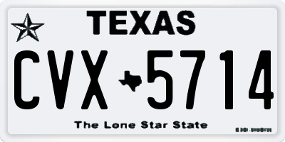 TX license plate CVX5714