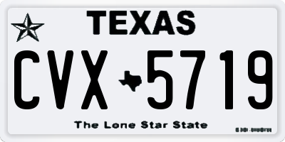 TX license plate CVX5719