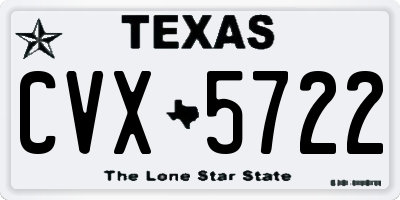 TX license plate CVX5722