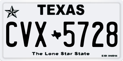 TX license plate CVX5728