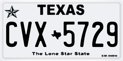 TX license plate CVX5729