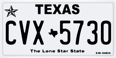 TX license plate CVX5730