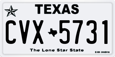 TX license plate CVX5731