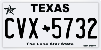 TX license plate CVX5732