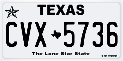 TX license plate CVX5736