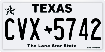 TX license plate CVX5742