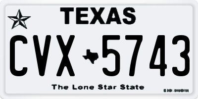 TX license plate CVX5743