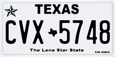 TX license plate CVX5748