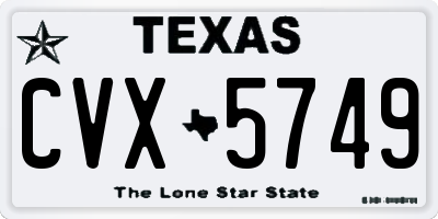 TX license plate CVX5749