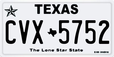 TX license plate CVX5752