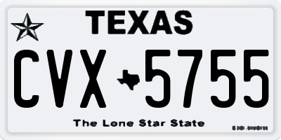 TX license plate CVX5755