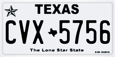 TX license plate CVX5756