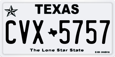 TX license plate CVX5757