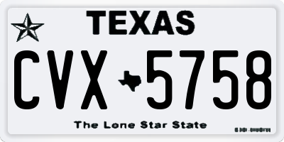 TX license plate CVX5758