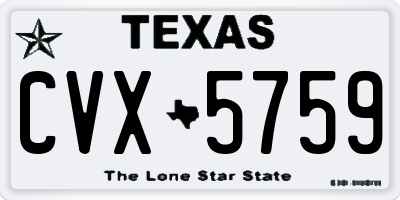 TX license plate CVX5759