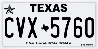 TX license plate CVX5760