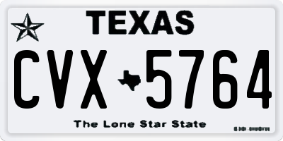 TX license plate CVX5764