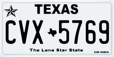 TX license plate CVX5769
