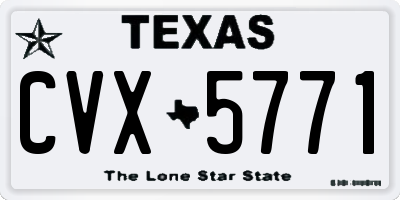 TX license plate CVX5771