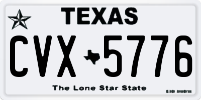 TX license plate CVX5776