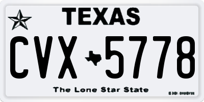TX license plate CVX5778