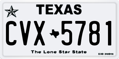 TX license plate CVX5781